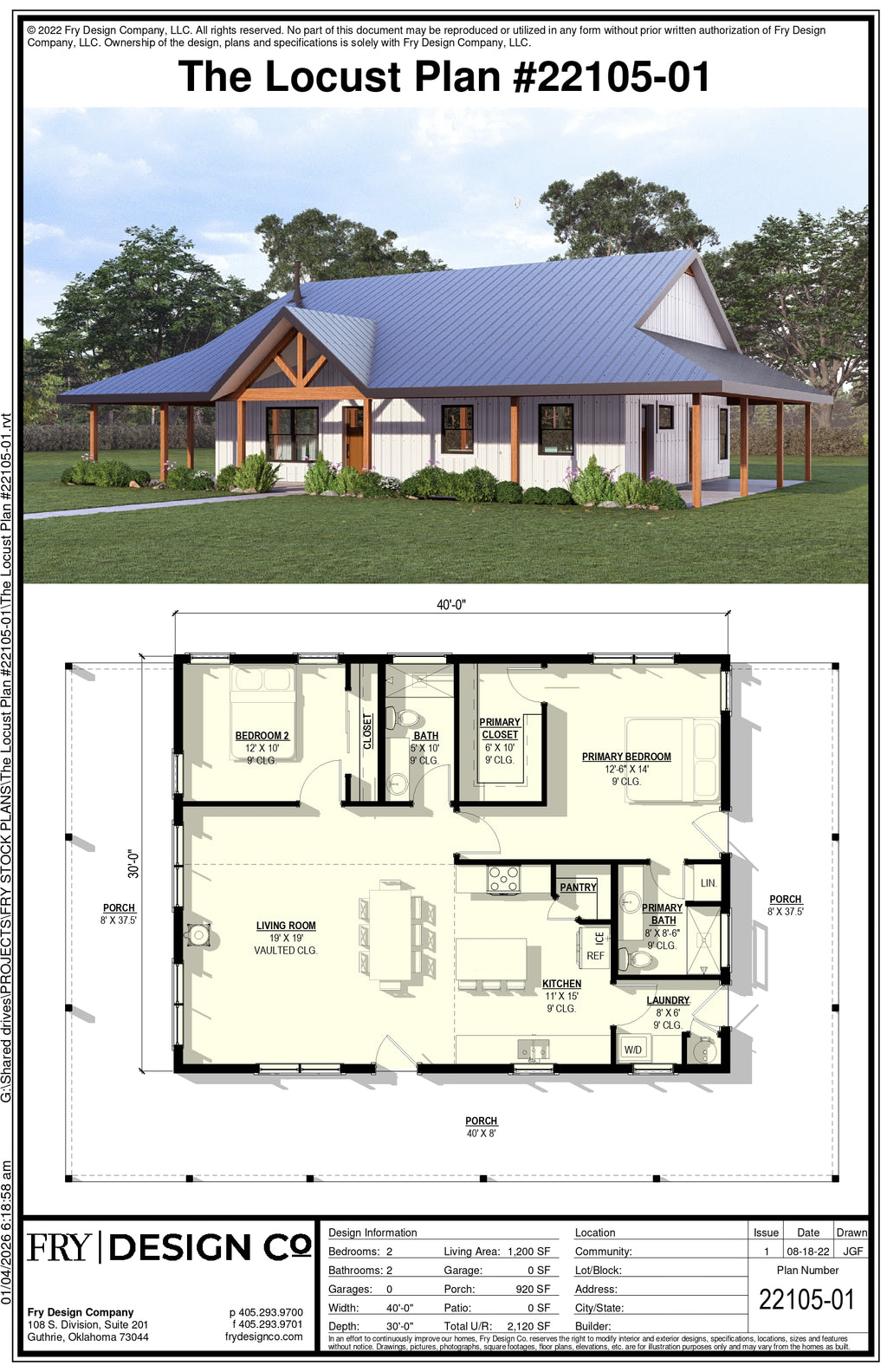 Locust Plan (2/2/0 1,200 SF)