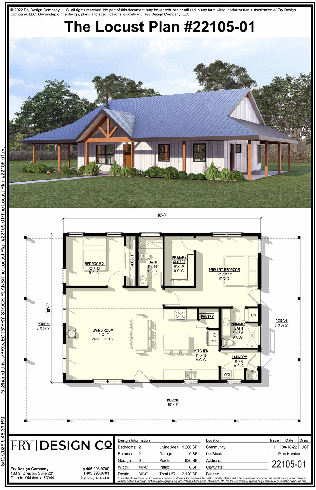 Locust Plan (2/2/0 1,200 SF)