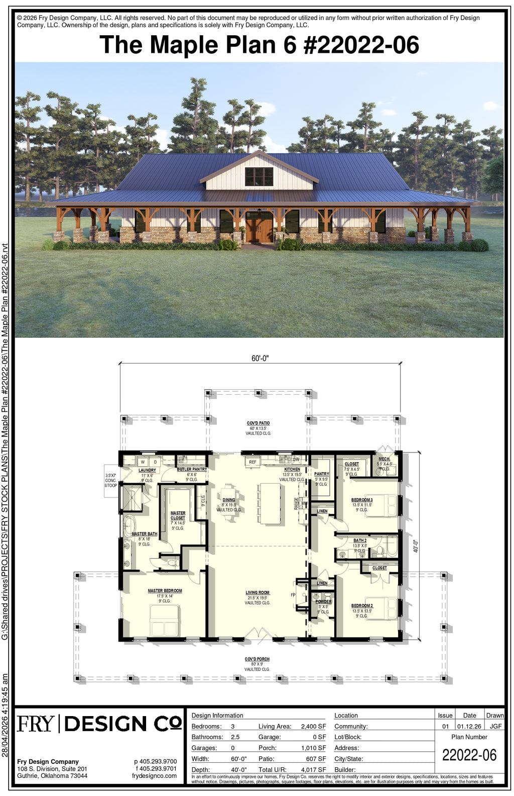 Maple #6 Plan (3/2.5/0 2,400 SF)