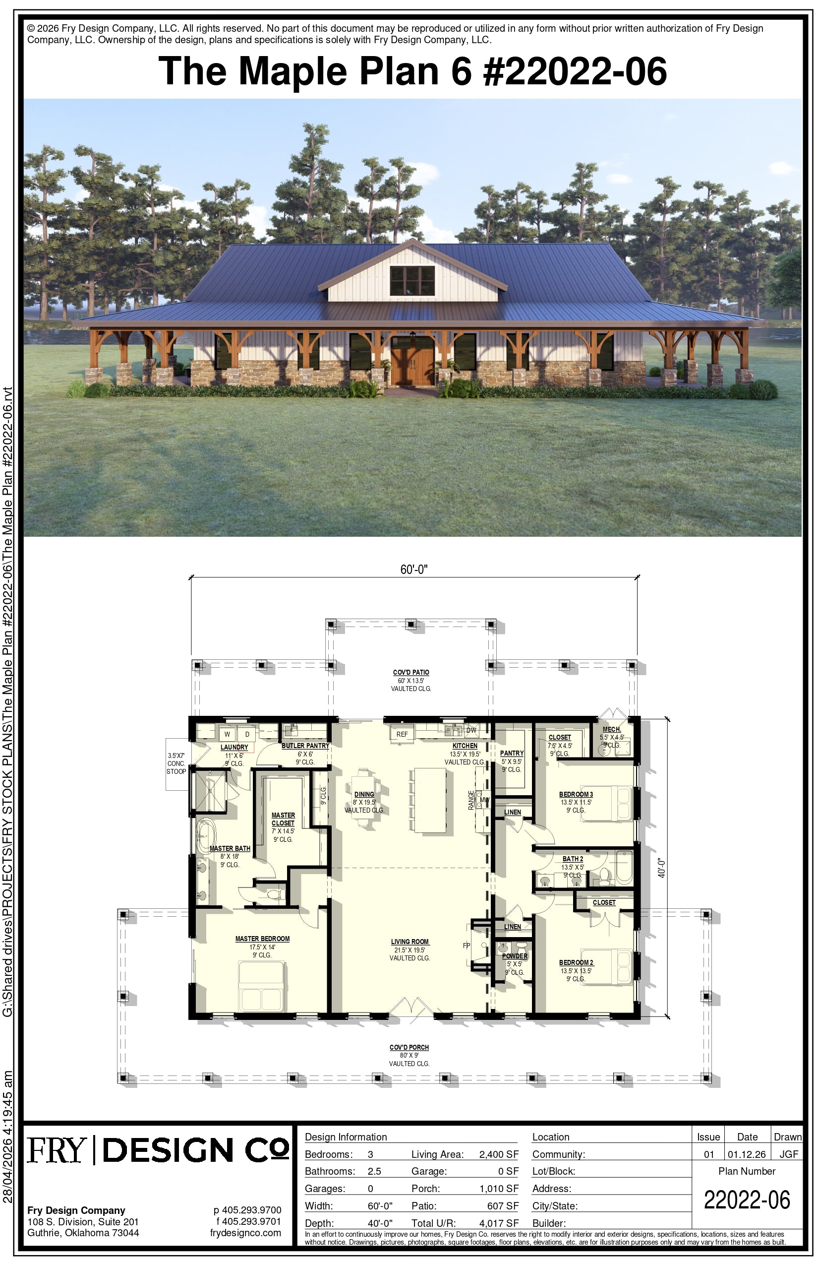 Maple #6 Plan (3/2.5/0 2,400 SF)