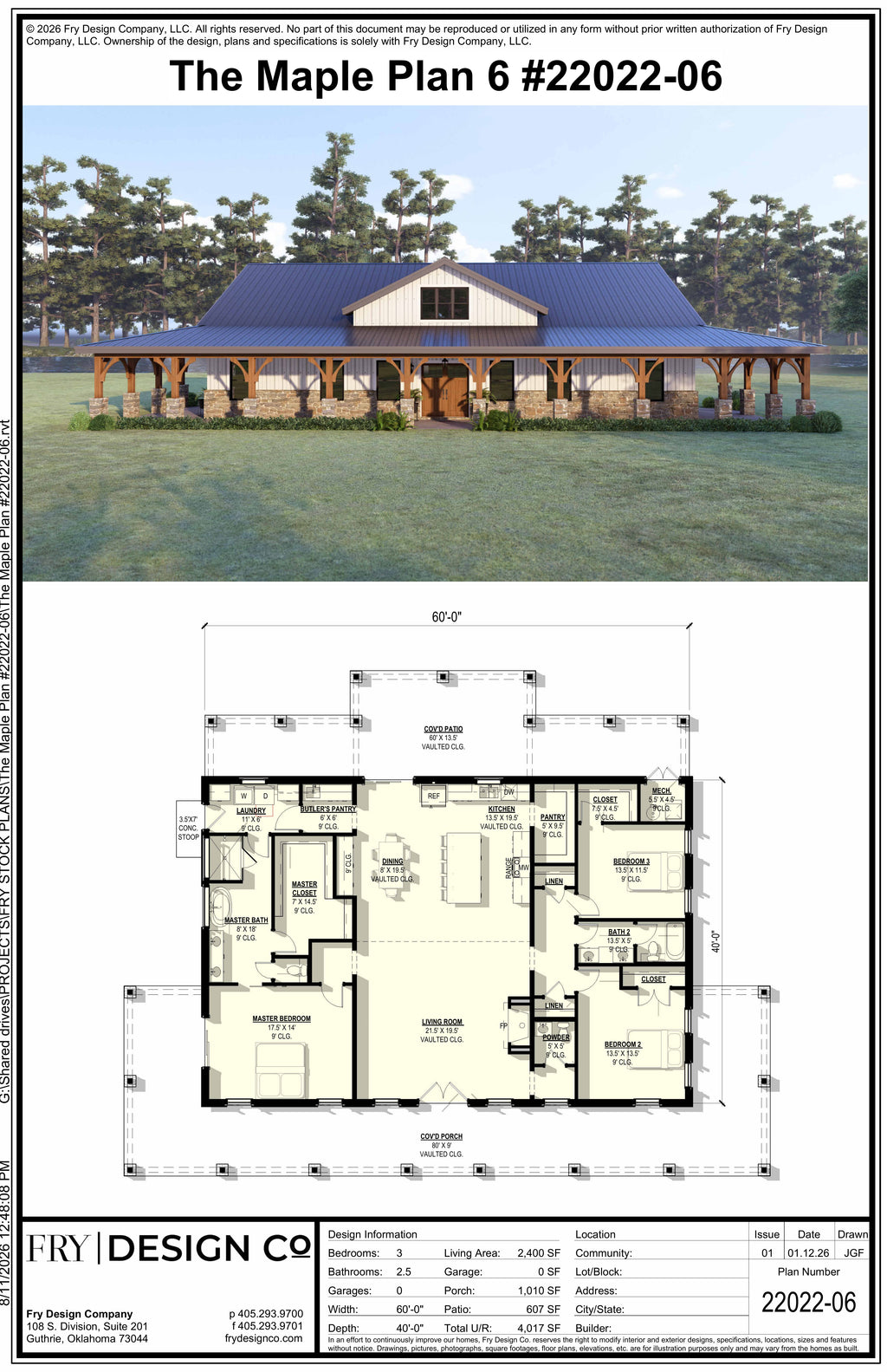 Maple #6 Plan (3/2.5/0 2,400 SF)