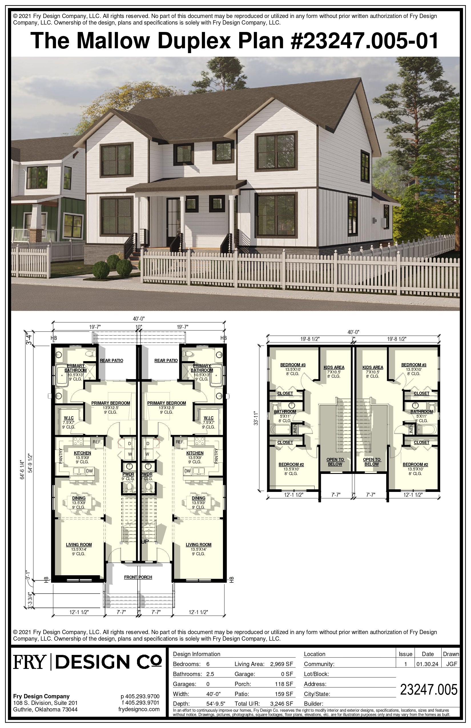 Mallow Duplex (6/2.5/0 2,969 SF)