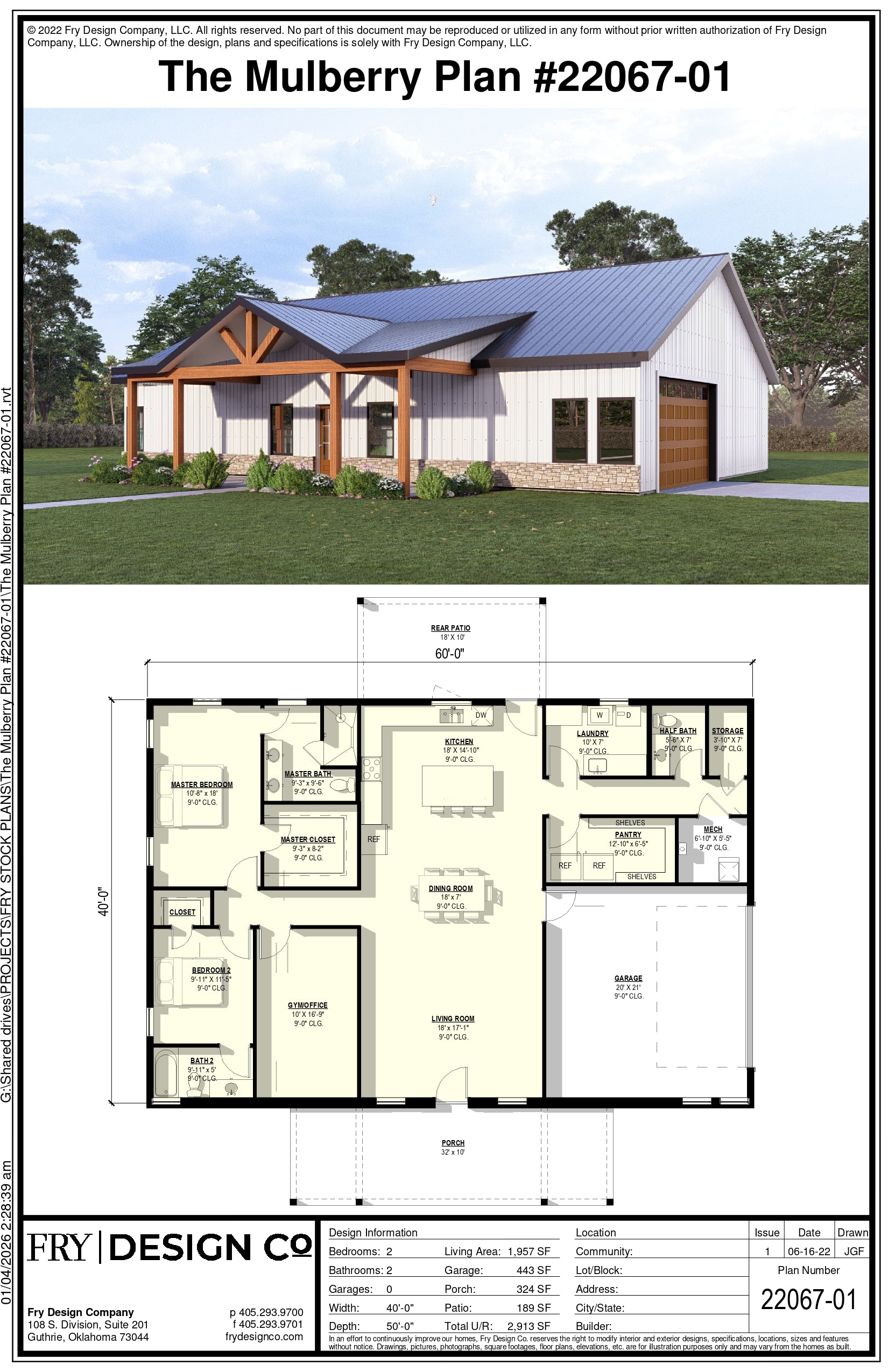 Mulberry Plan (2/2/2 1,957 SF)