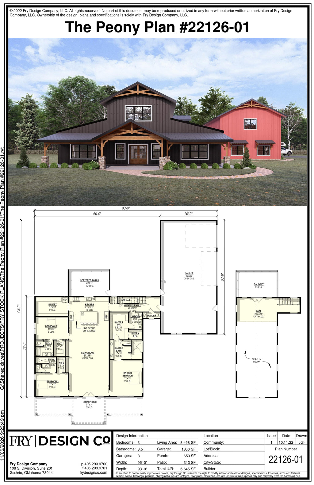 Peony Plan (3/3.5/3 3,468 SF)