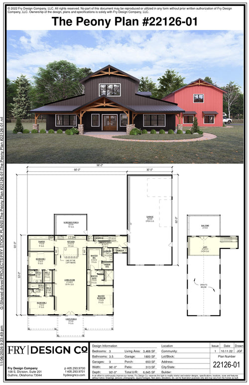 Peony Plan (3/3.5/3 3,468 SF)