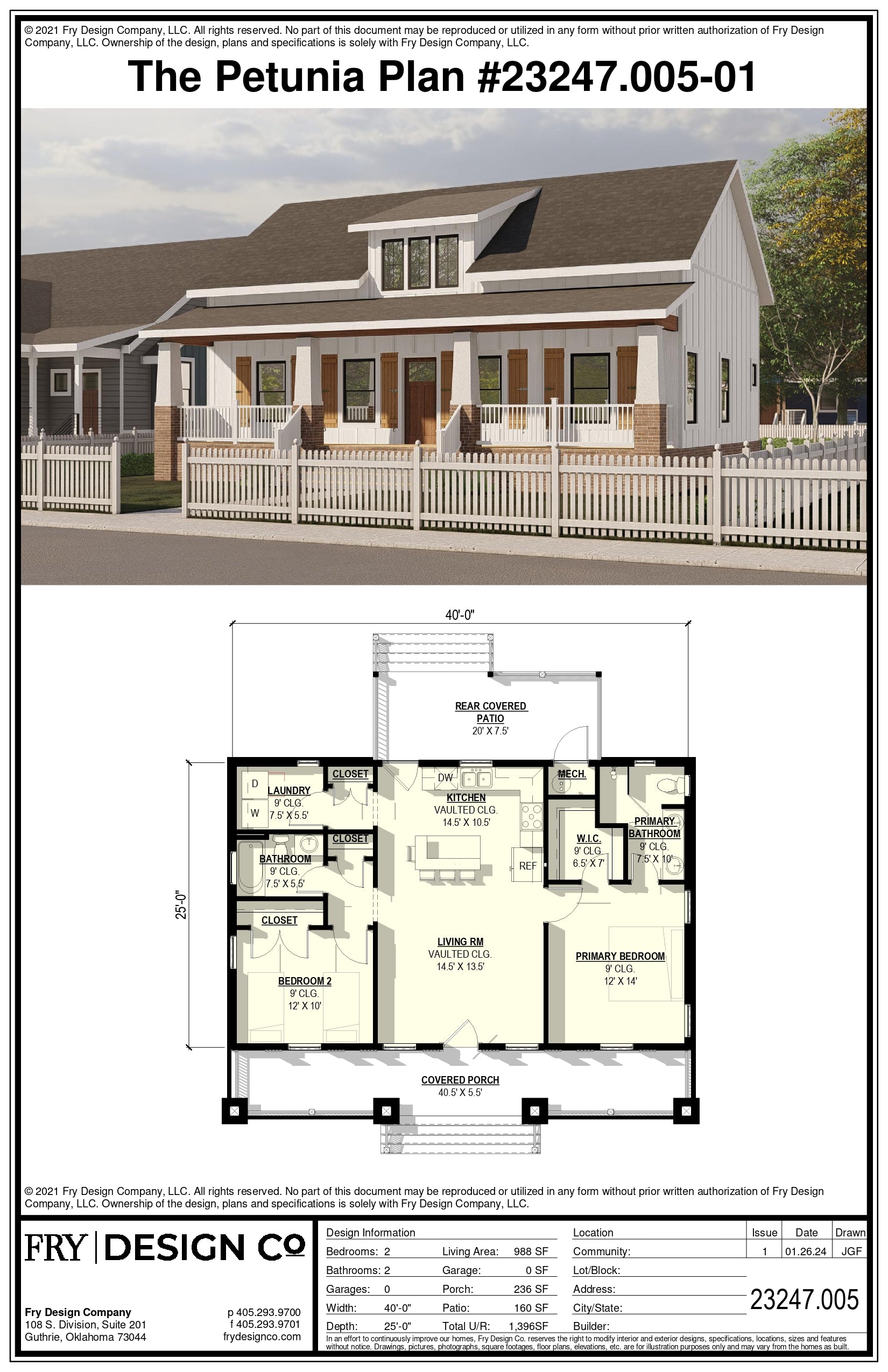 Petunia Plan (2/2/0 988 SF)