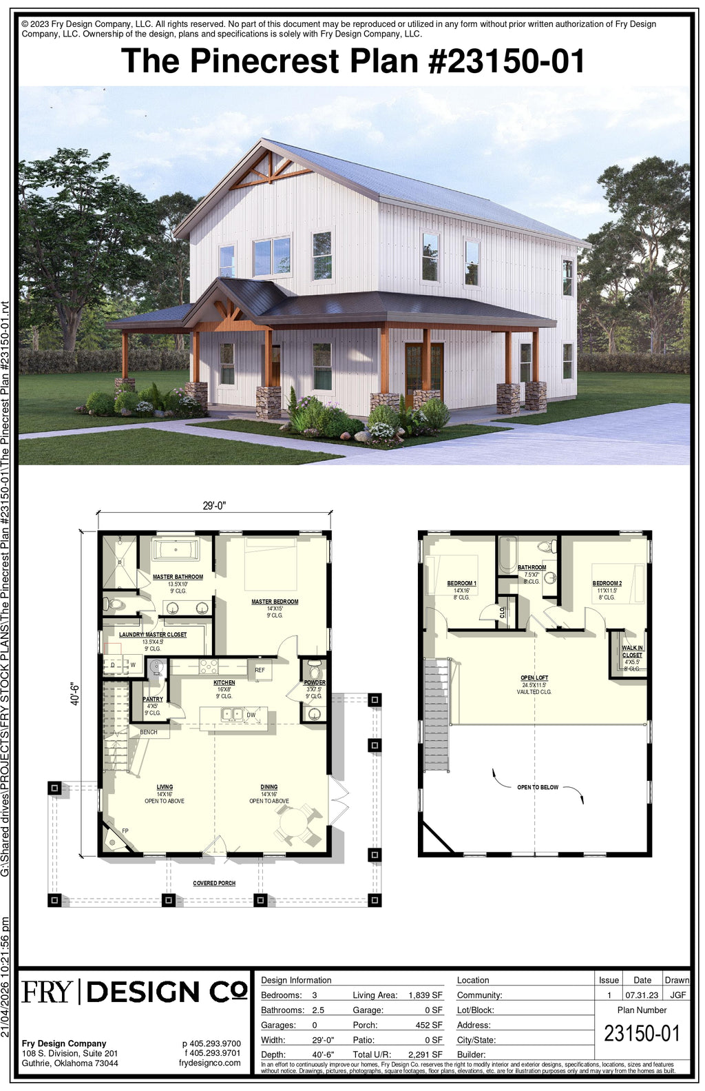 Pinecrest Plan (3/2.5/0 1,839 SF)