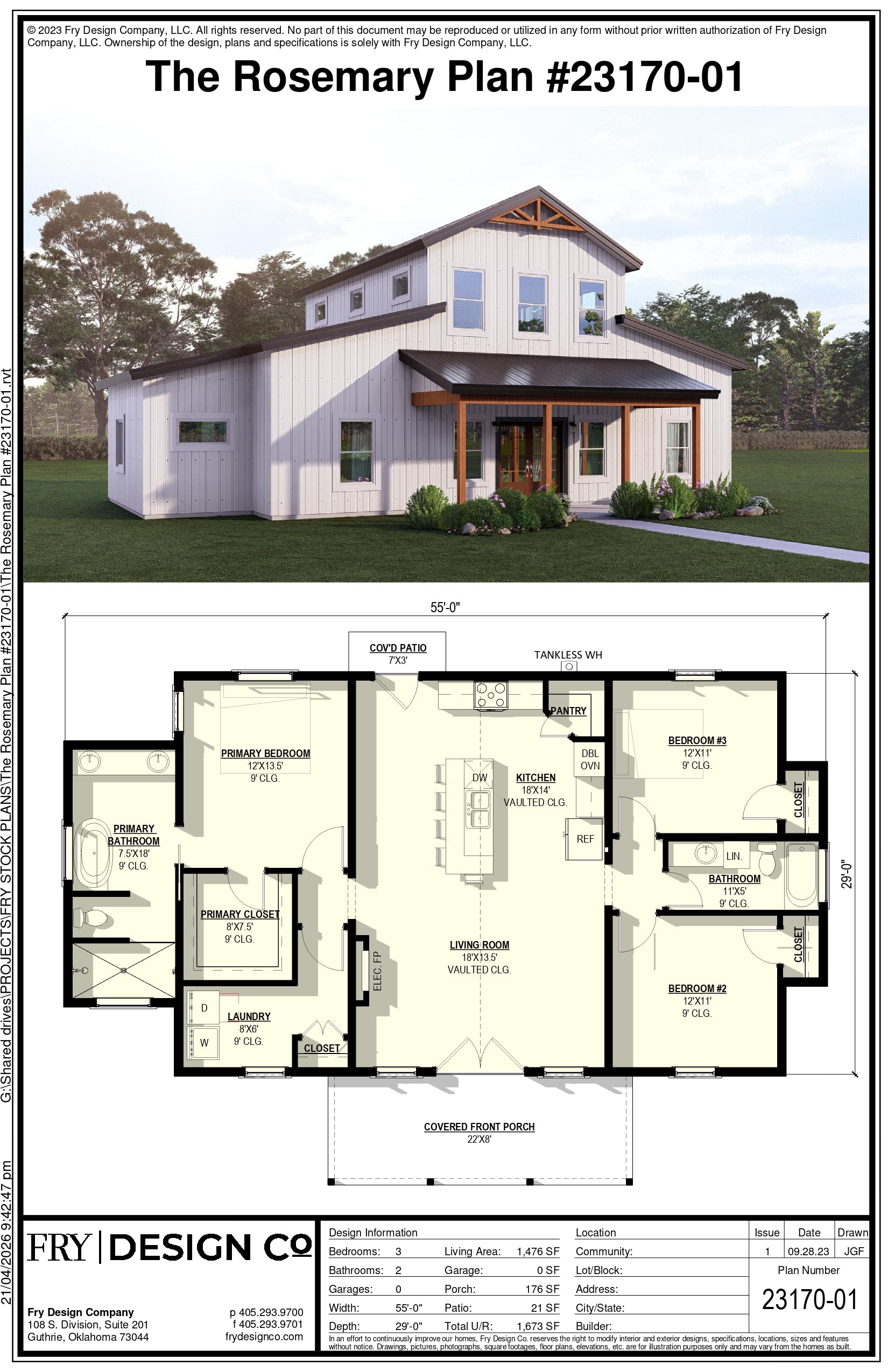 Rosemary Plan (3/2/0 1,476 SF)