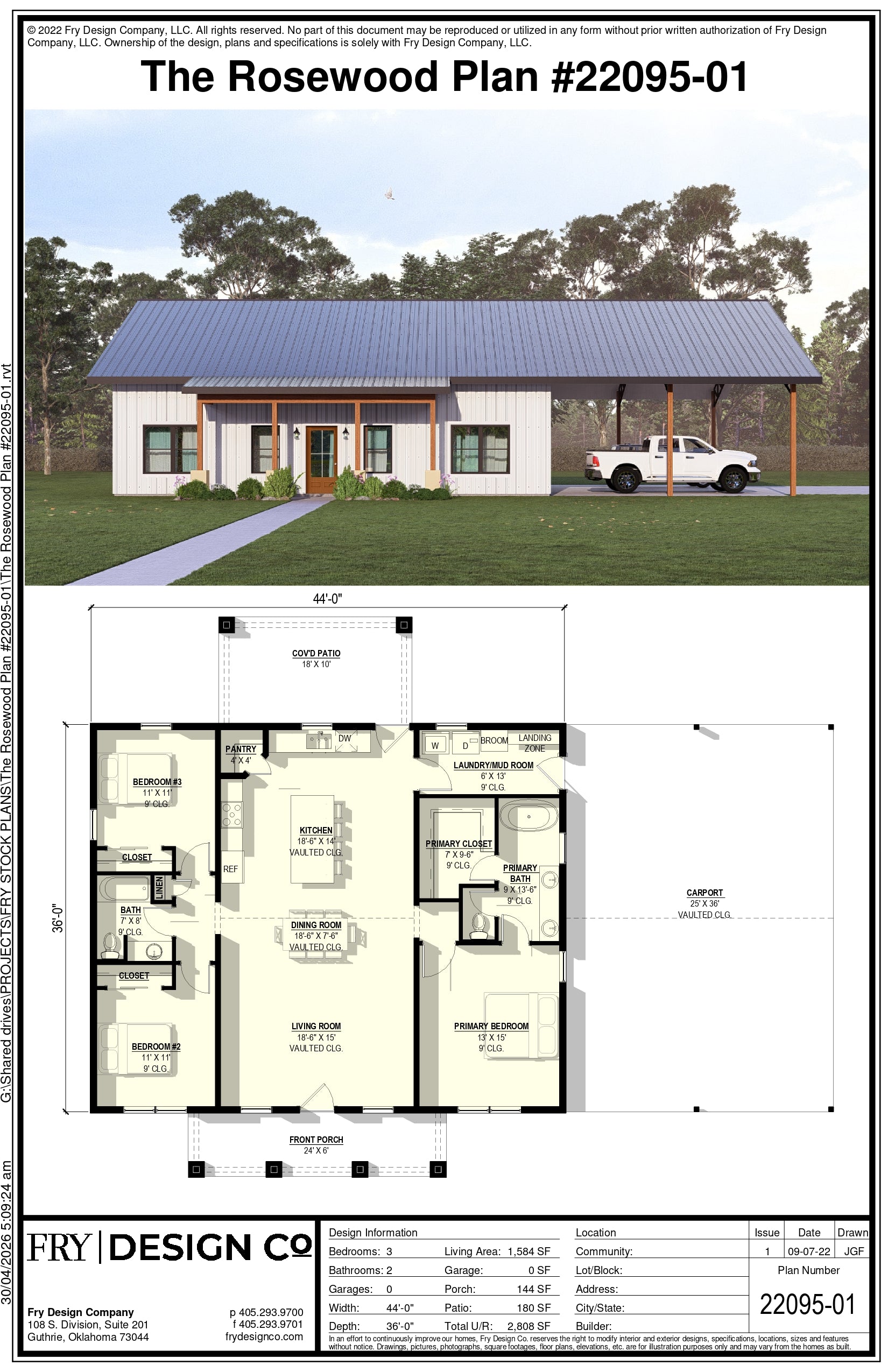 Rosewood Plan (3/2/0 1,584 SF)