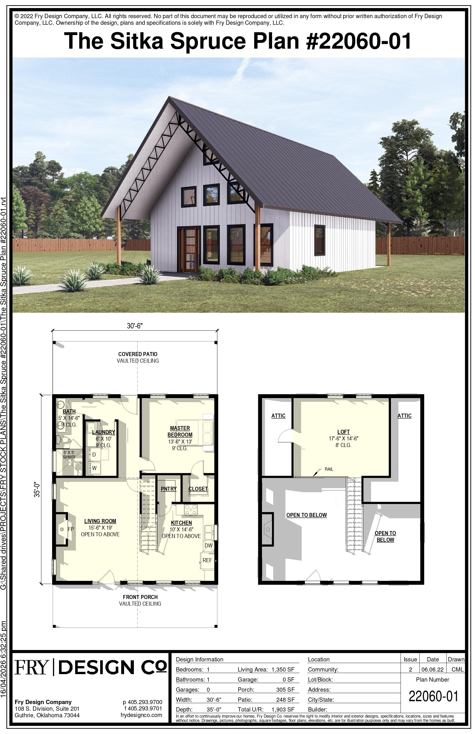 Sitka Spruce Plan (1/1/0 1,350 SF)