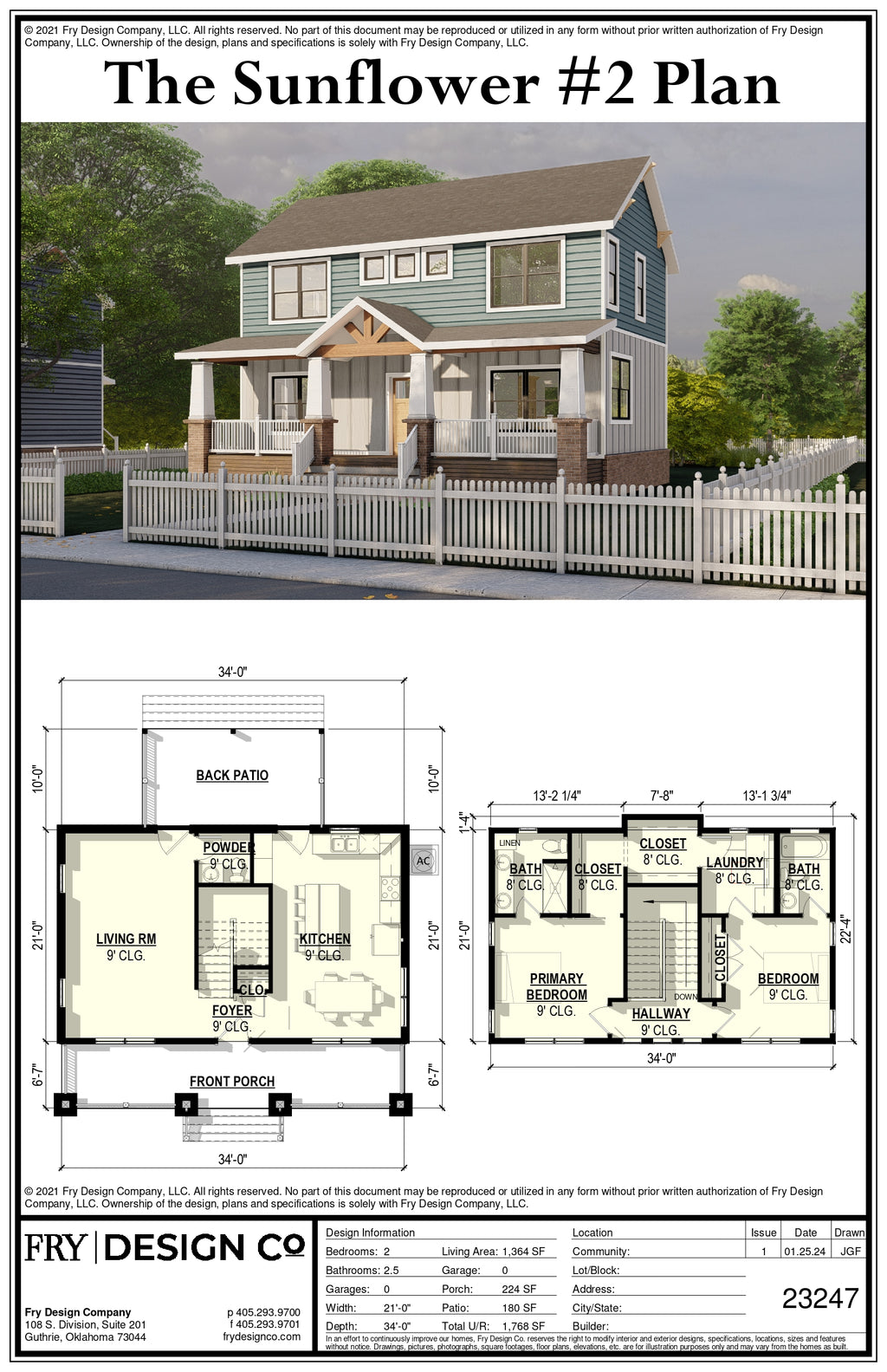 Sunflower 2 Plan (2/2.5/0 1,364 SF)