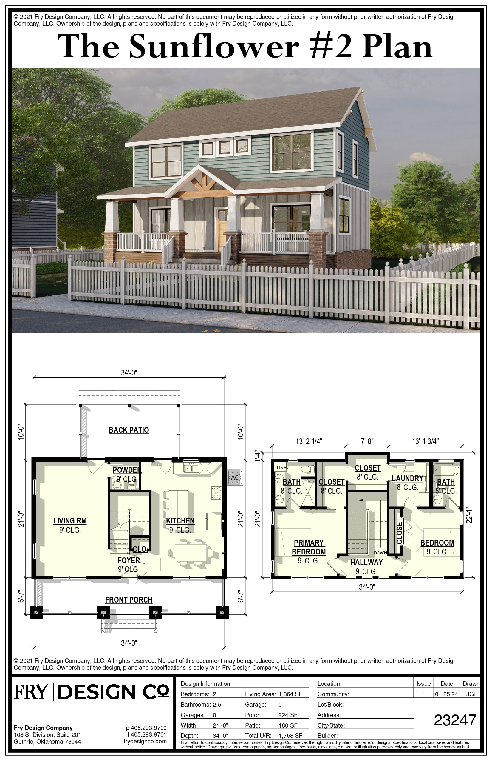Sunflower 2 Plan (2/2.5/0 1,364 SF)