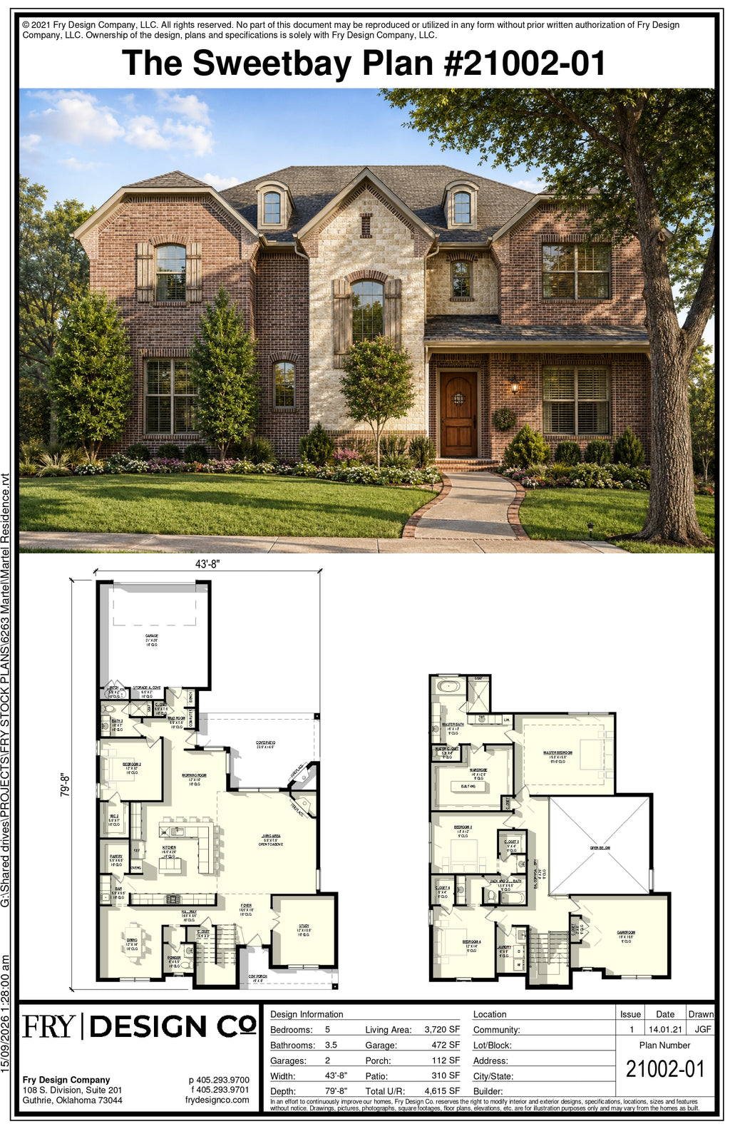 Sweetbay Plan (5/3.5/2 3,720 SF)