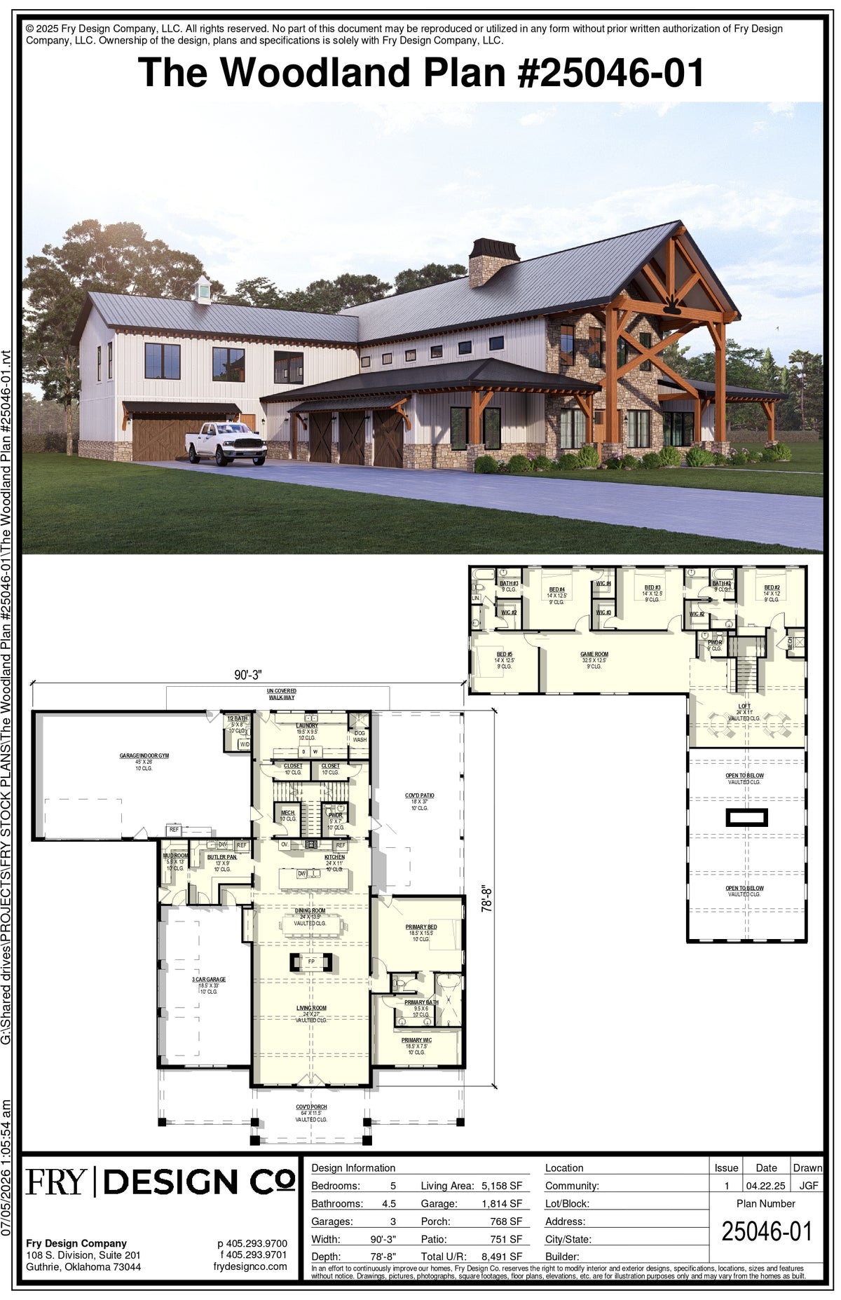 Woodland Plan (5/4.5/3 5,158 SF)