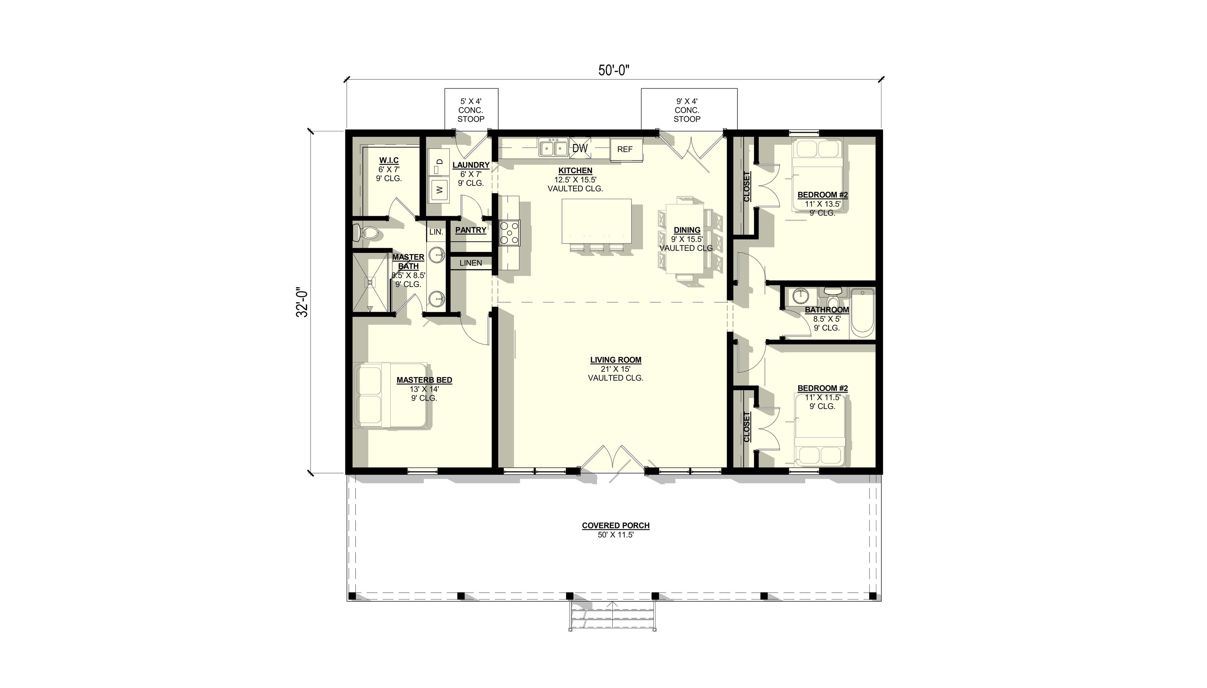 Amaryllis Plan (3/2/0 1,600 SF)