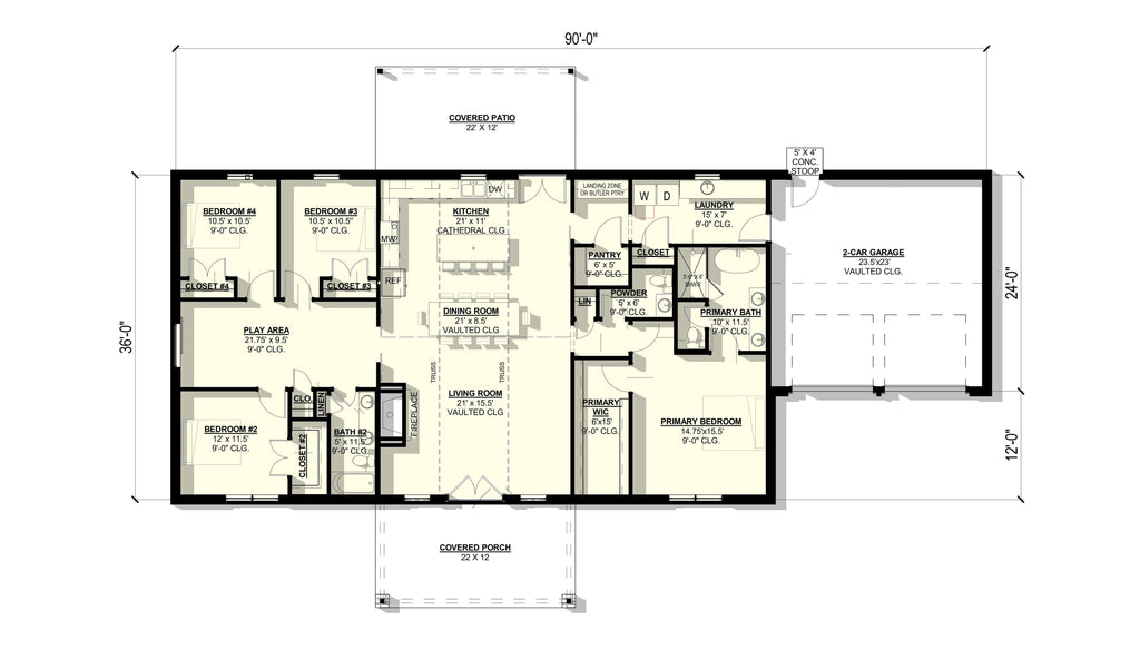 Aspen #2 Plan (4/2.5/2 2,376 SF)